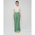 2021 Vintage Green Little Slit Calças Mulheres